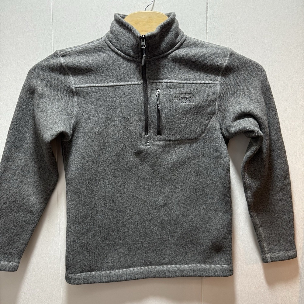 The North Face Sweater Pullover Mens Size Small Gray 1/4 Zip Fleece - Picture 1 of 6